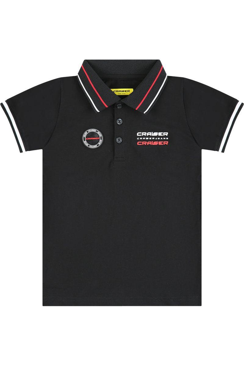 חולצת צווארון CRAISER לוגו מותג בצד לילדים Black / 4Y