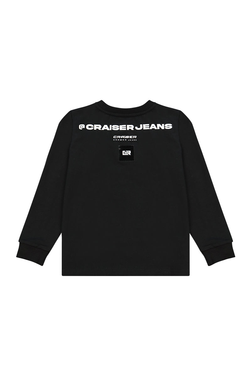 חולצת טישירט CRAISER הדפס בגב לילדים BLACK / 2Y