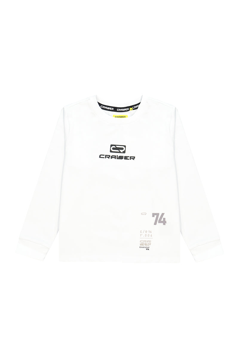 חולצת טישירט CRAISER הדפס באמצע לילדים WHITE / 2Y
