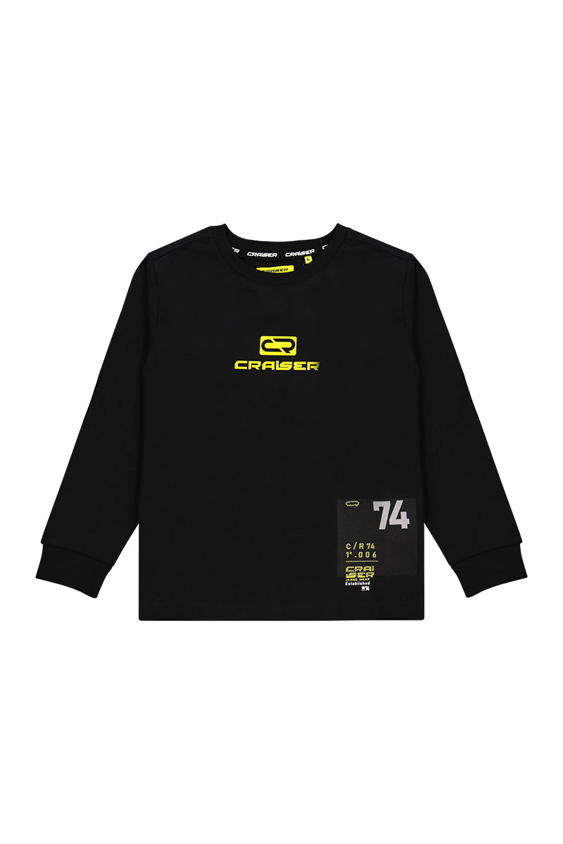 חולצת טישירט CRAISER הדפס באמצע לילדים BLACK / 2Y