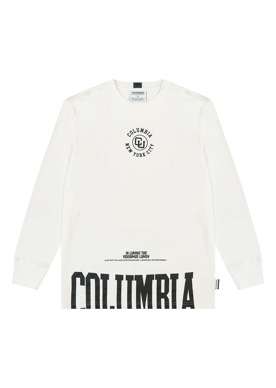 חולצת טישירט COLUMBIA לוגו מותג באמצע לילדים WHITE / 2Y