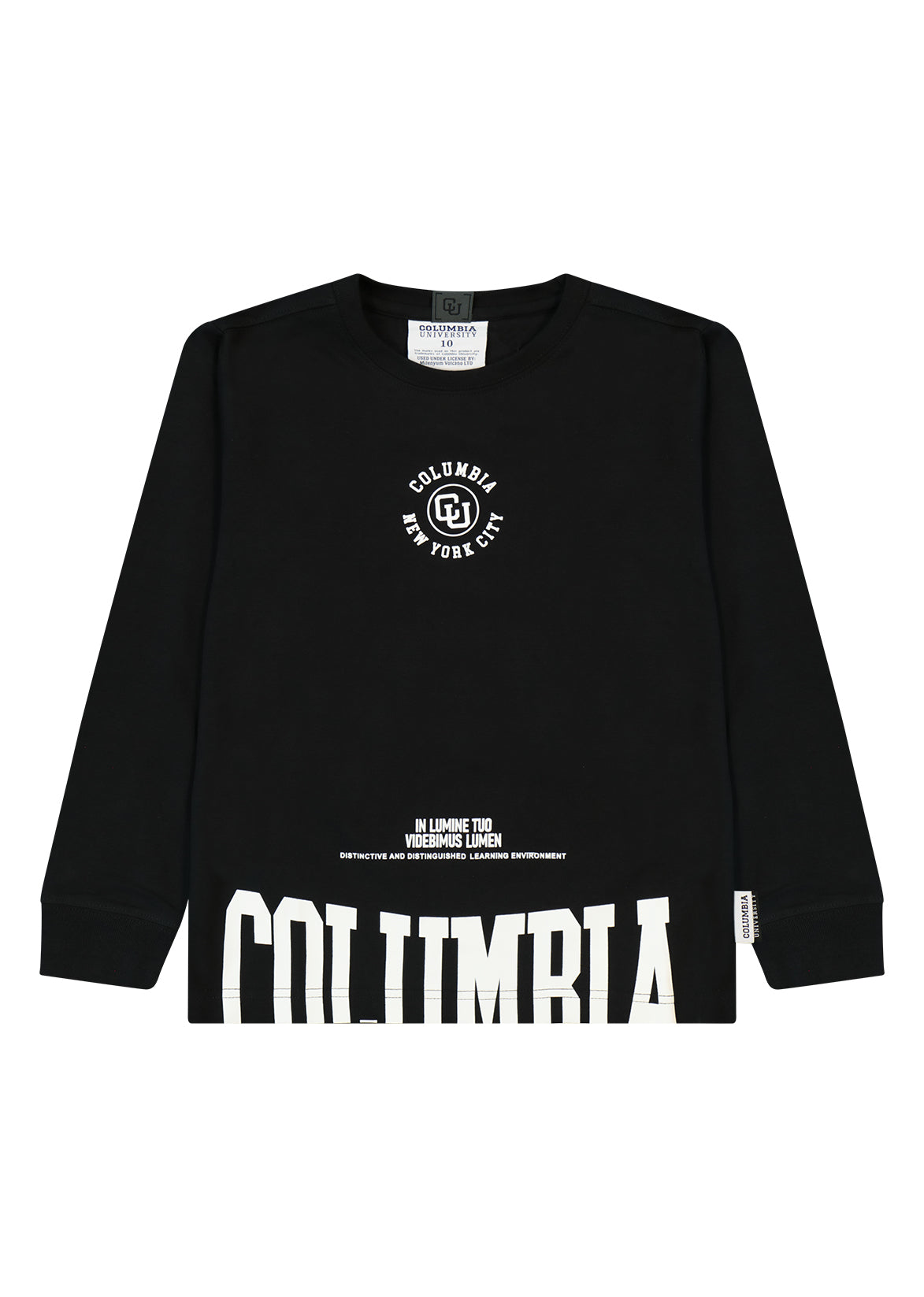 חולצת טישירט COLUMBIA לוגו מותג באמצע לילדים BLACK / 2Y