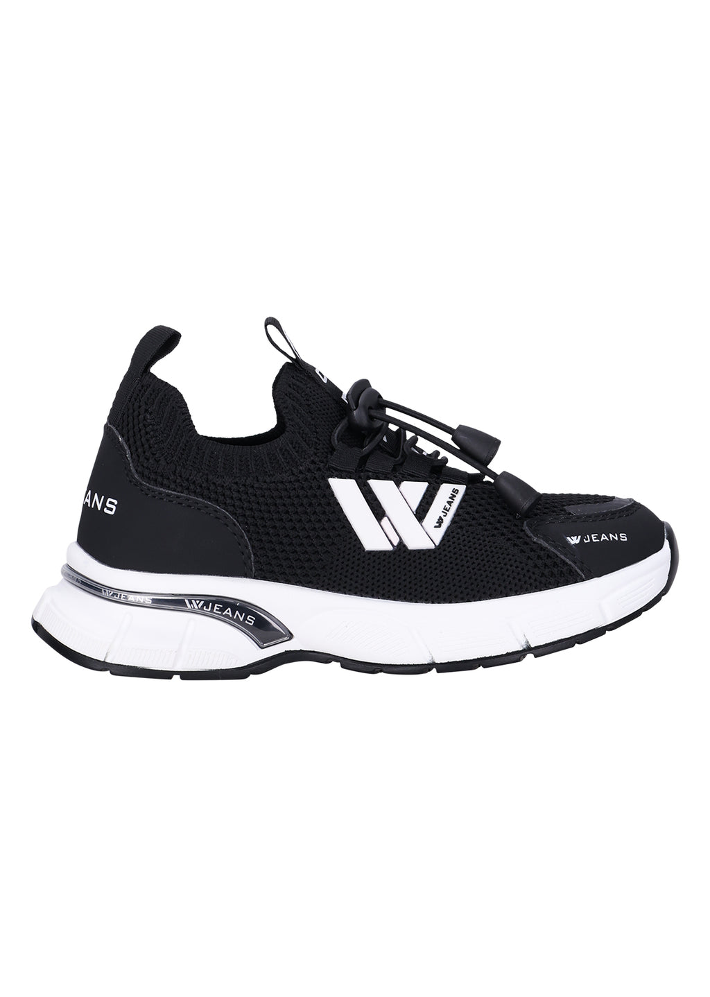 נעלי ספורט W JEANS עם גפת סריג ופרטי לוגו לילדים BLACK / 21
