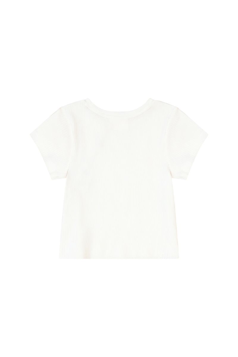 חולצת טי שרט HUGO הדפס לוגו לילדות White / 4Y