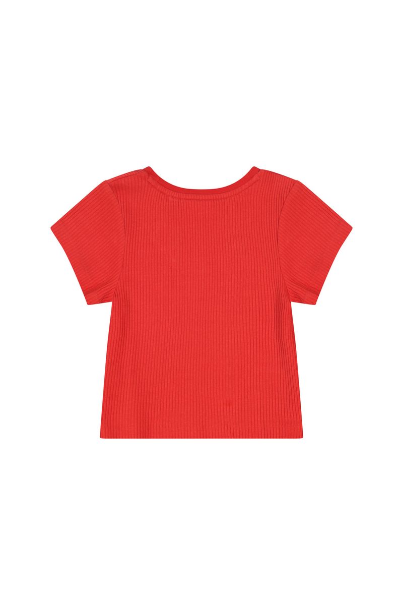 חולצת טי שרט HUGO הדפס לוגו לילדות Red / 4Y