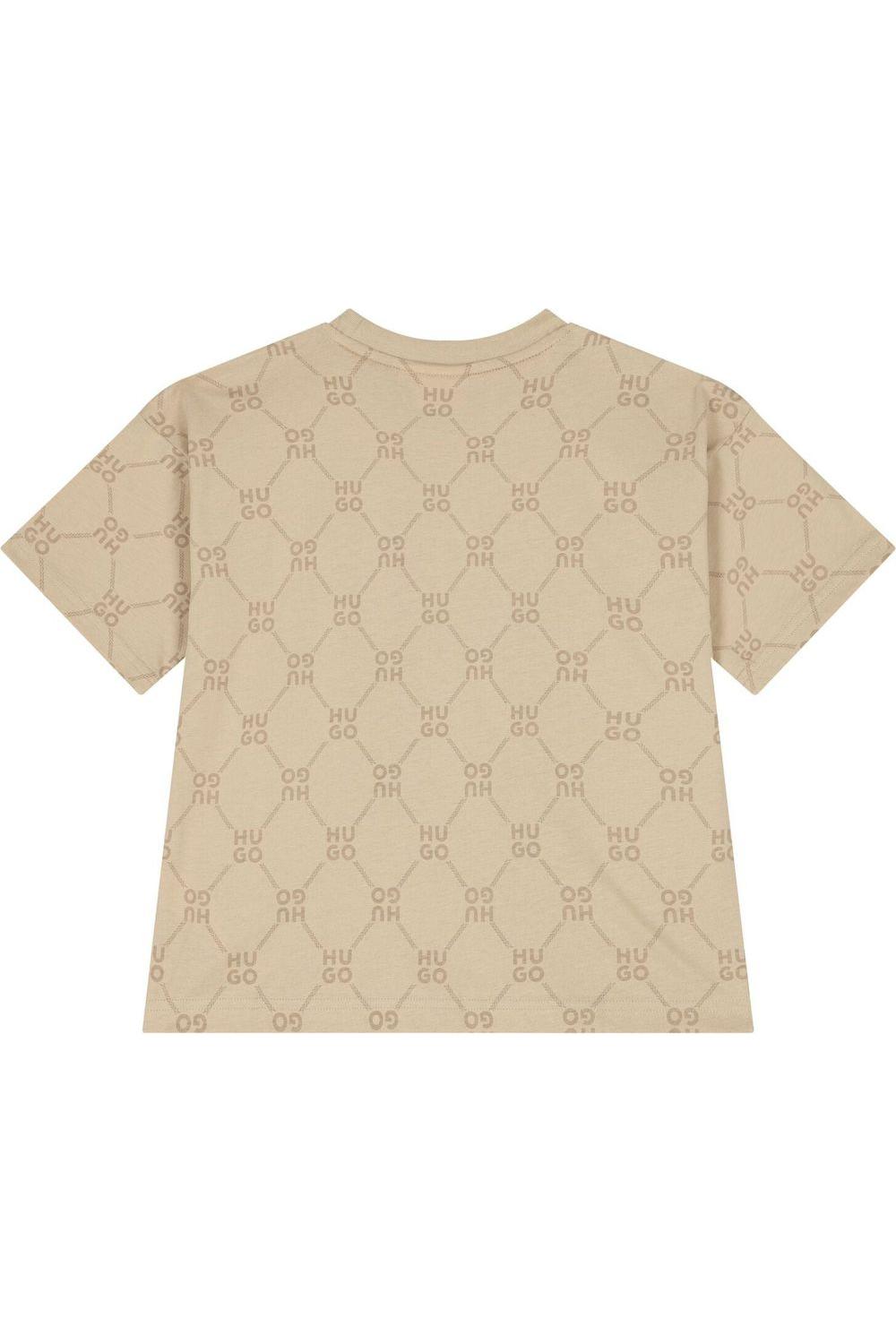 חולצת טישירט HUGO הדפס מונוגרמה לילדים