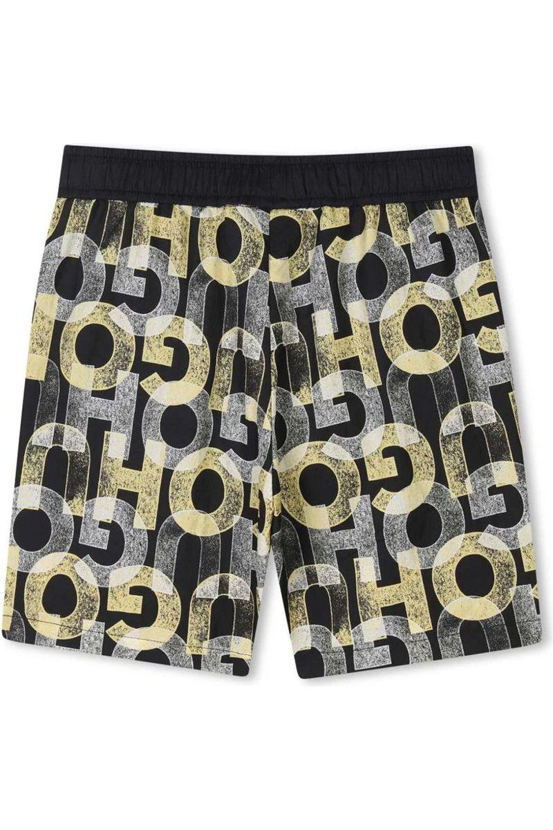 מכנסי בגד ים HUGO בהדפס לוגו ייחודי לילדים