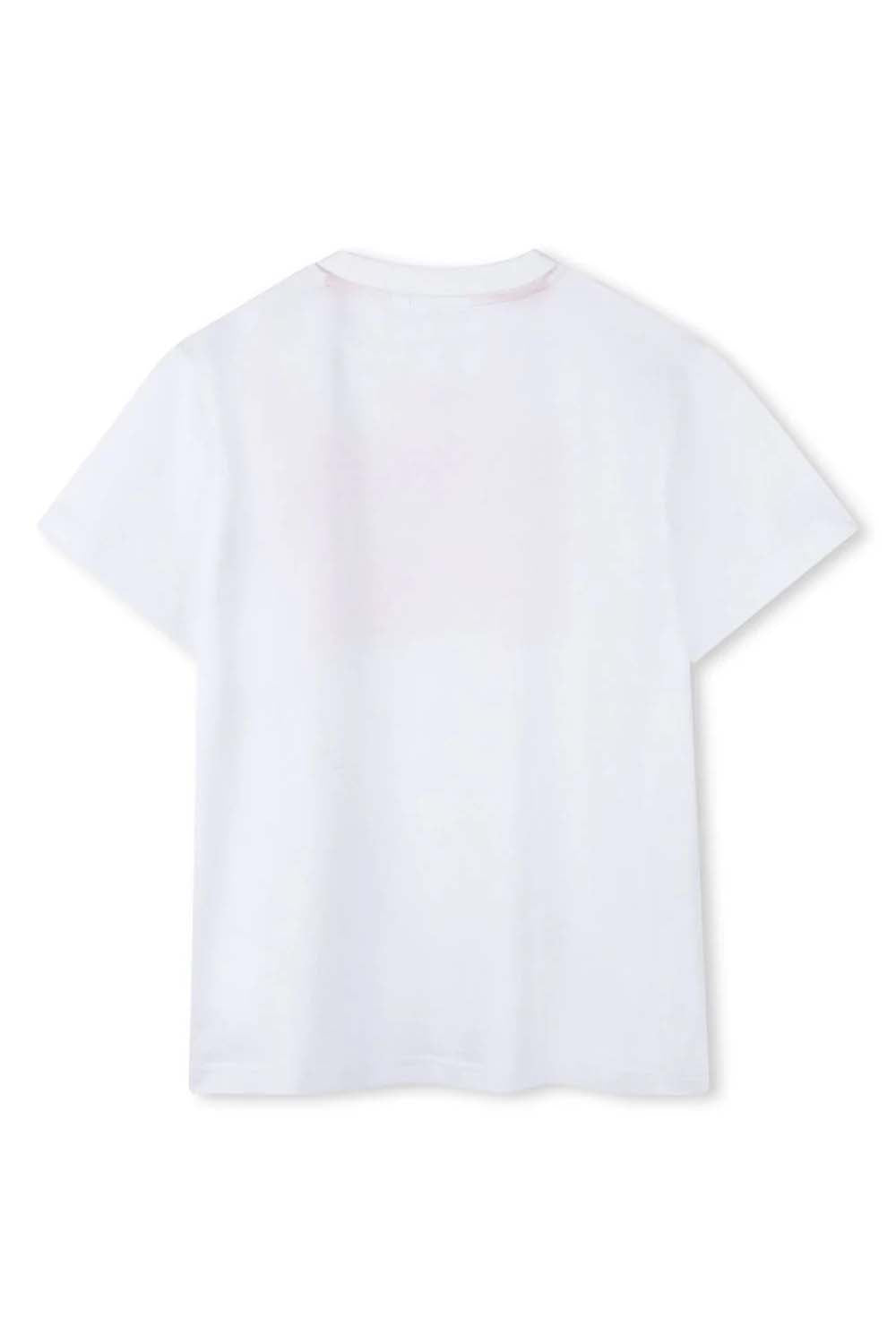 חולצת טישרט HUGO לוגו אדום מודגש באמצע לילדים White / 4Y