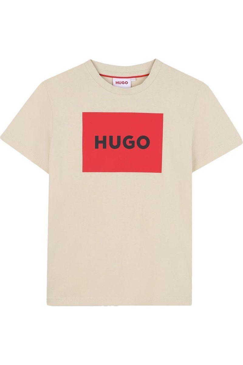 חולצת טישרט HUGO לוגו אדום מודגש באמצע לילדים