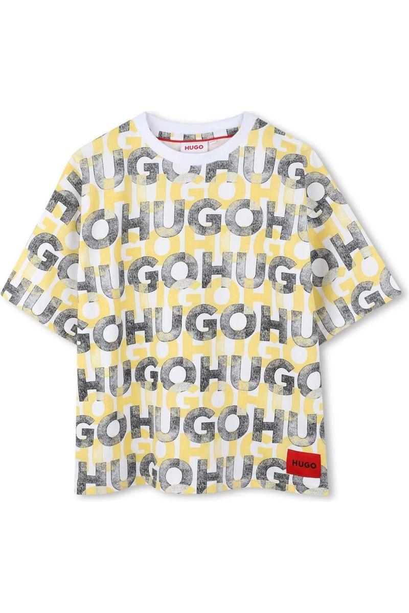 חולצת טישרט HUGO הדפס לוגו חוזר לילדים