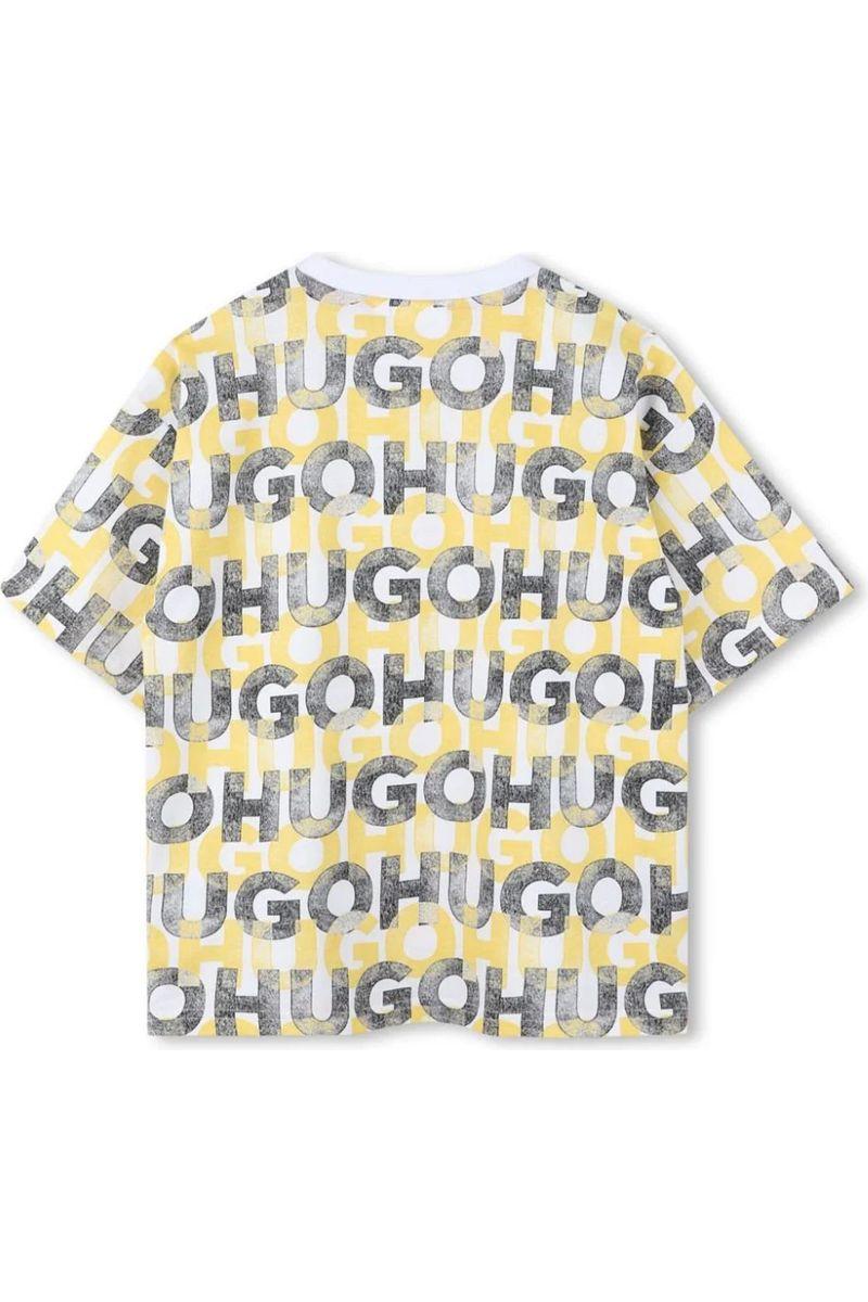 חולצת טישרט HUGO הדפס לוגו חוזר לילדים