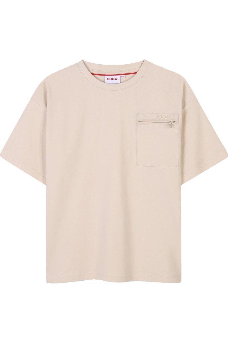 חולצת טישרט HUGO כיס בצד ורוכסן מעוצב לילדים