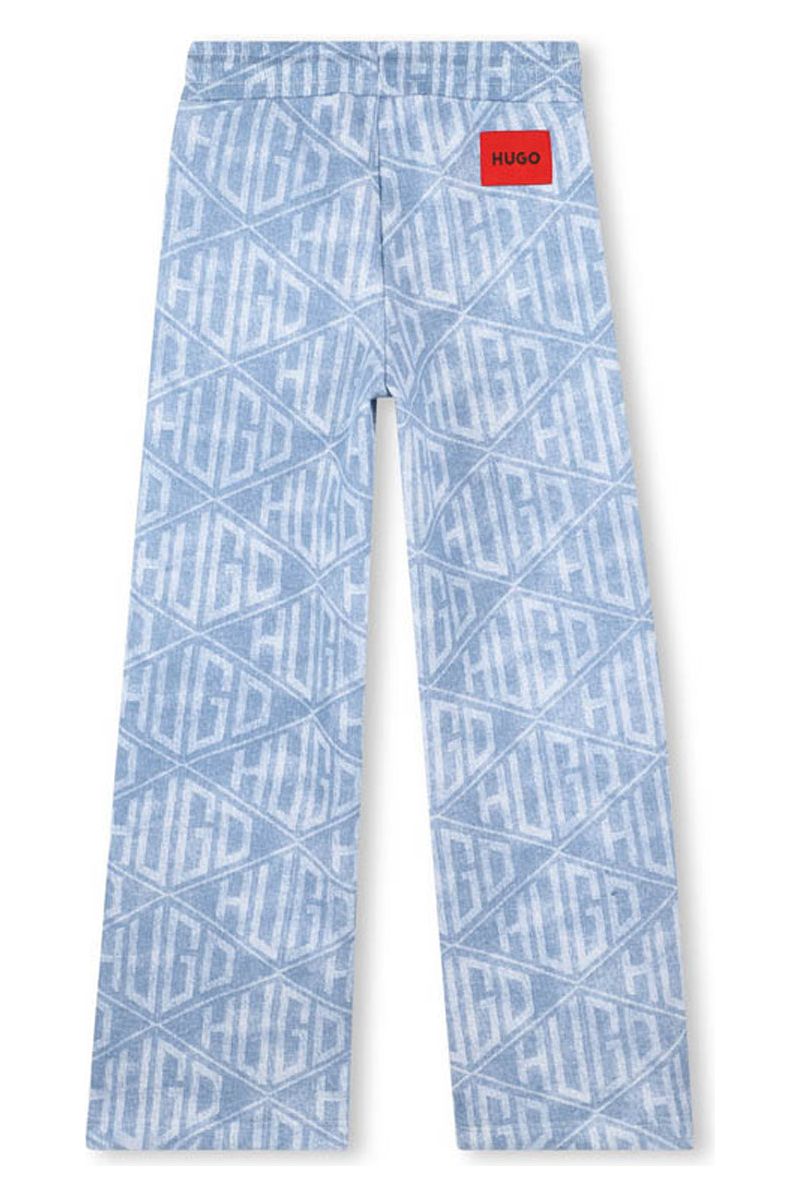 מכנסי HUGO גזרה רחבה עם  הדפס לוגו ייחודי לילדות