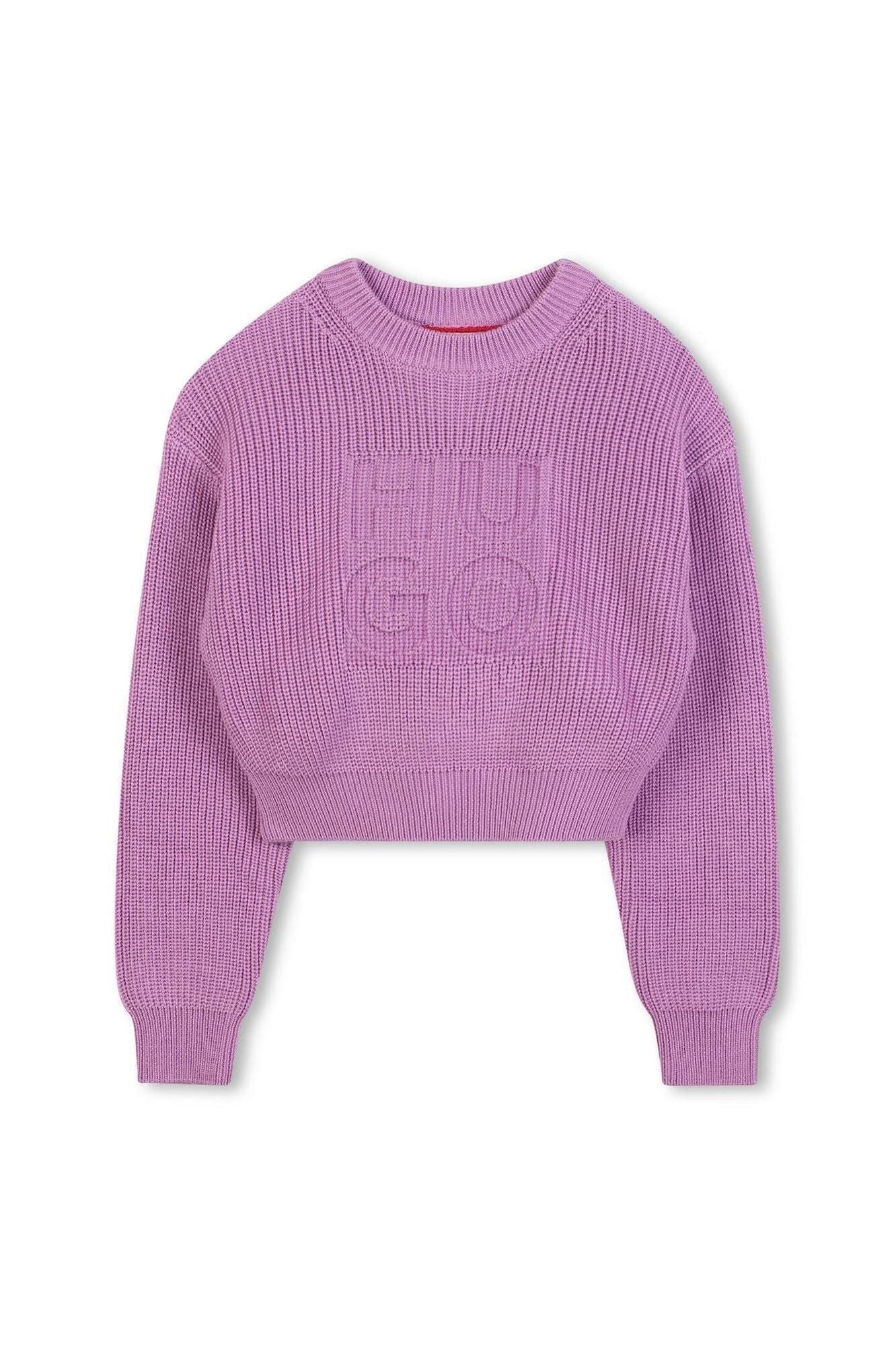 סוויטשירט HUGO ממותג לילדות PURPLE / 4Y
