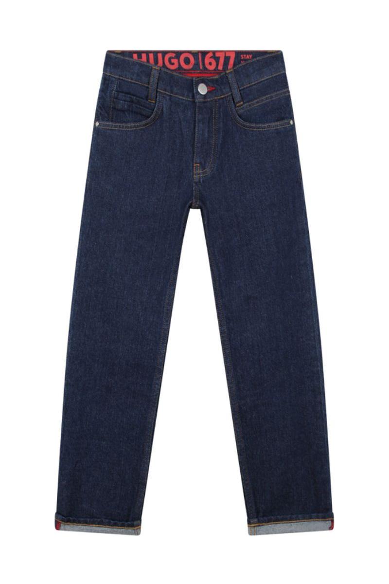מכנסי ג'ינס HUGO בצבע כחול לילדים