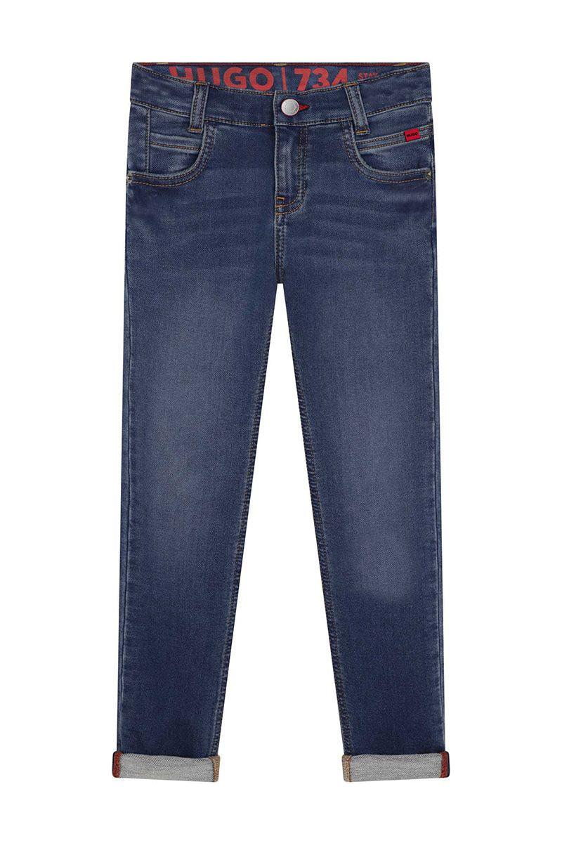 מכנסי ג'ינס HUGO שיפשופים לילדים
