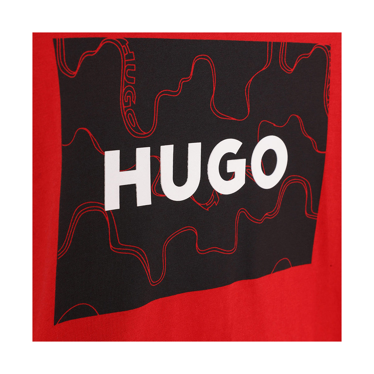 טישירט ארוך HUGO הדפס לוגו מותג באמצע לילדים