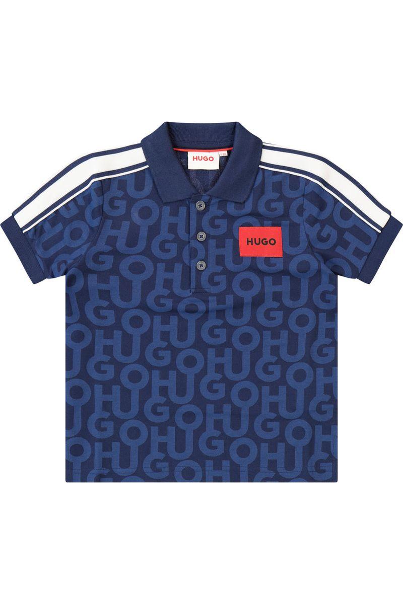 חולצת צווארון HUGO לוגו מותג לילדים Blue / 4Y