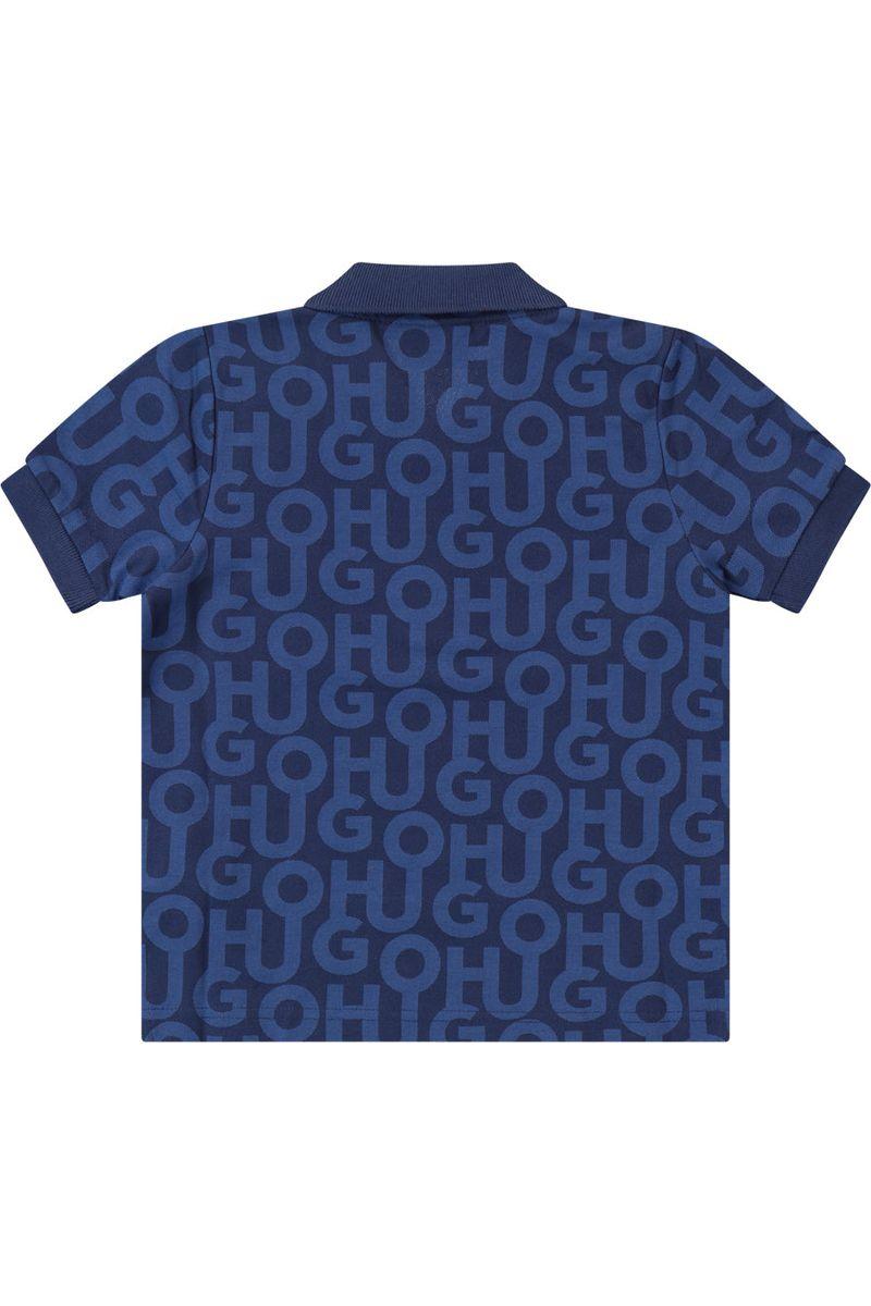 חולצת צווארון HUGO לוגו מותג לילדים Blue / 4Y