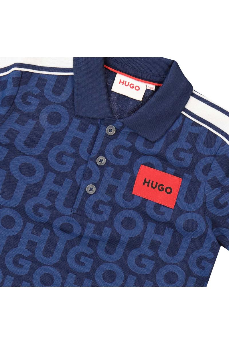 חולצת צווארון HUGO לוגו מותג לילדים Blue / 4Y