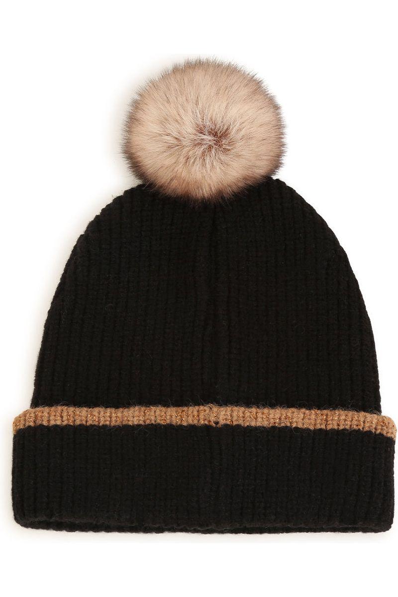 כובע צמר BOSS פונפון לילדות