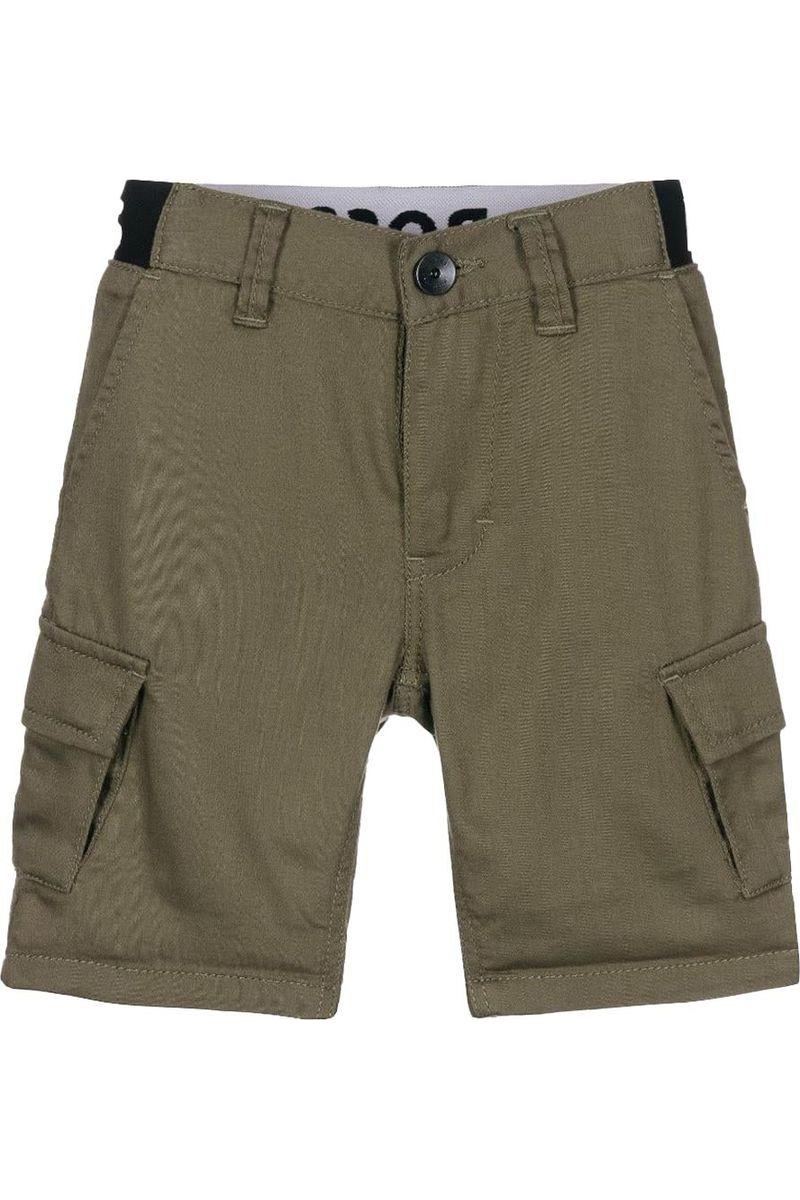 מכנסי ברמודה  BOSS WOVEN לילדים צבע ירוק מידה 8Y