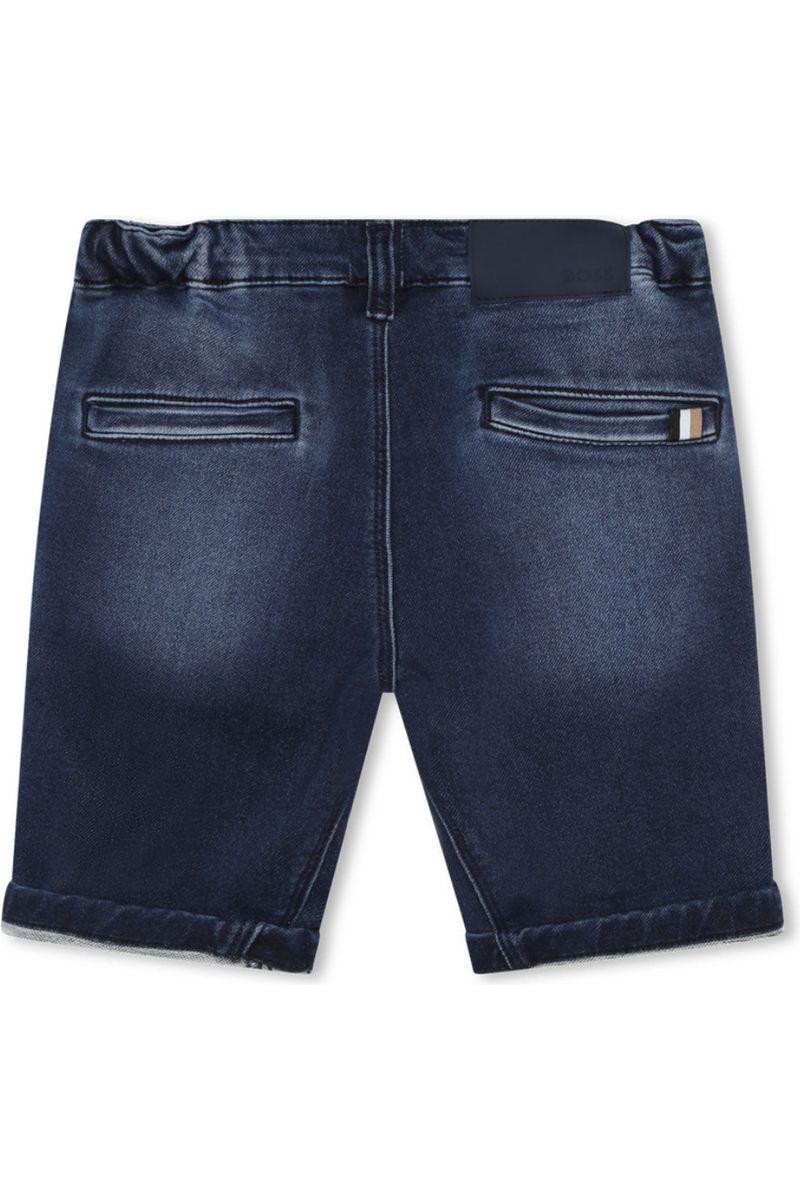 מכנסי ג'ינס BOSS קצרים משופשפים לילדים