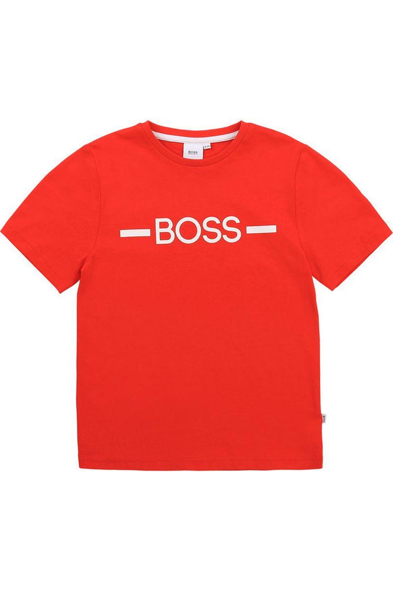 חולצת BOSS לילדים לוגו באמצע