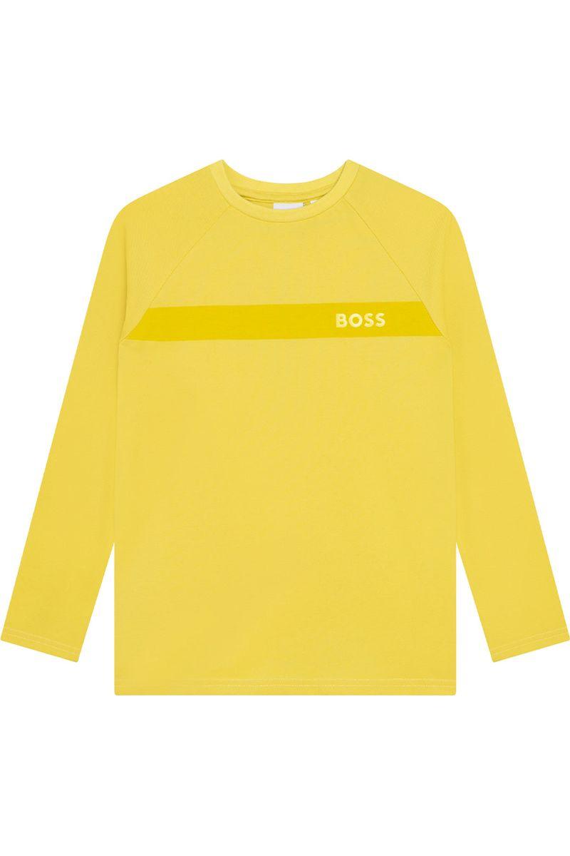 חולצת טי שרט BOSS פס לוגו לילדים