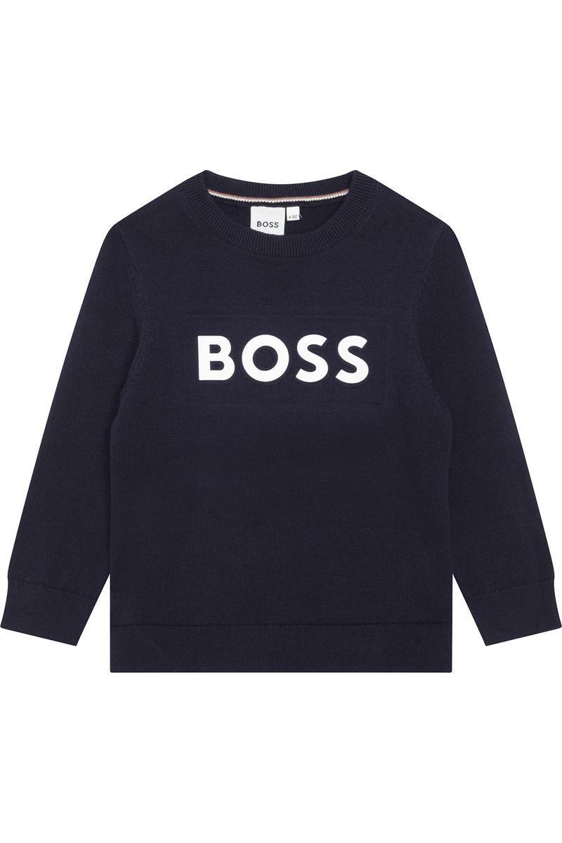 חולצת סווטשירט BOSS לוגו מרכזי לילדים