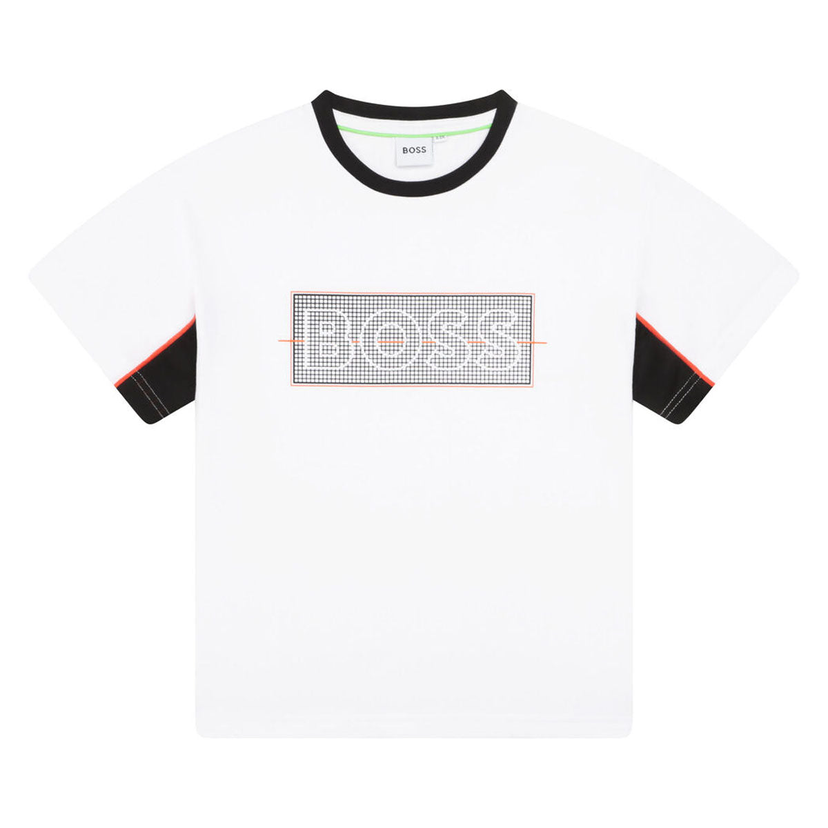 חולצת טי שרט BOSS לוגו משובץ לילדים