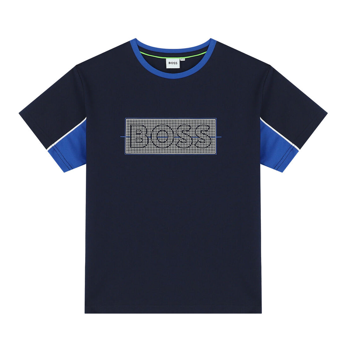 חולצת טי שרט BOSS לוגו משובץ לילדים