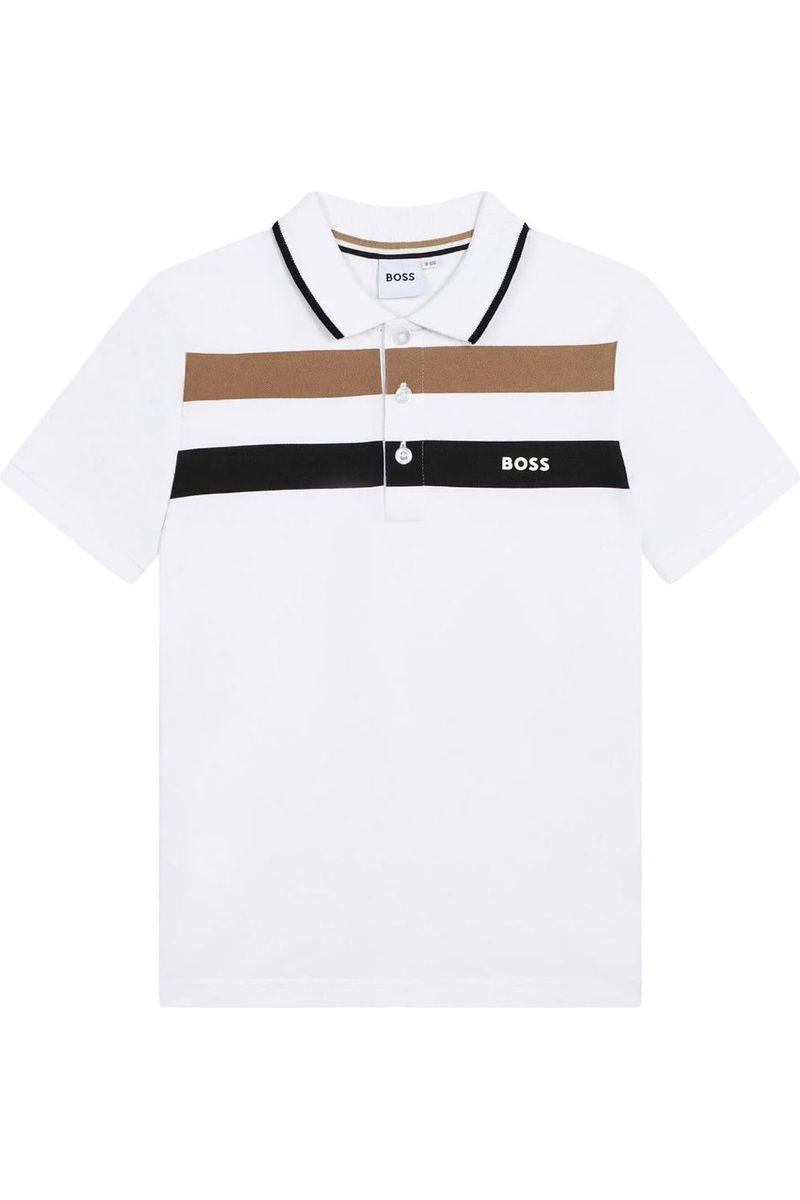 חולצת צווארון BOSS פסי צבע לילדים