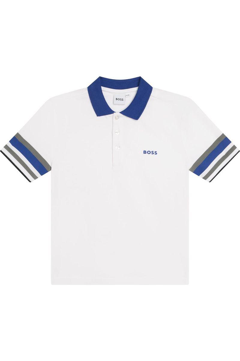 חולצת צווארון BOSS פסים בשרוולים לילדים