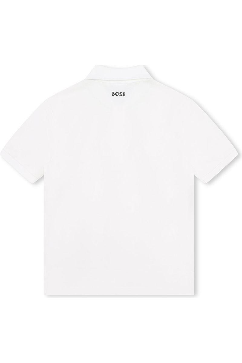 חולצת צווארון BOSS הדפס לוגו מבריק לילדים