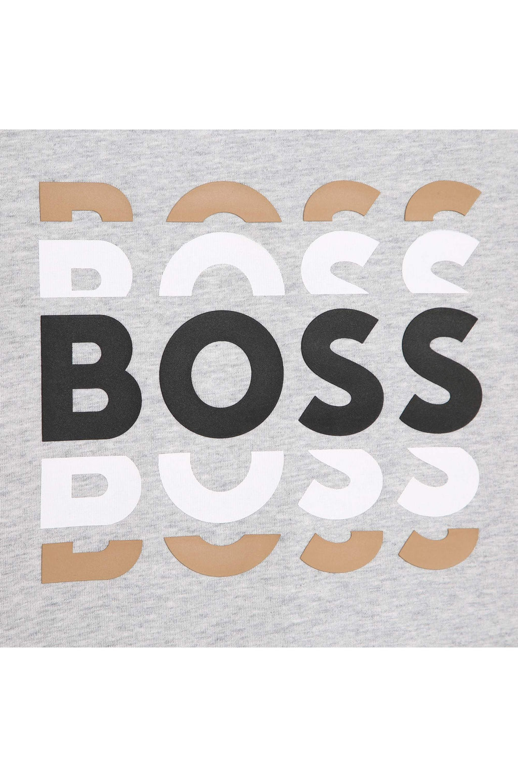 חולצת טי שרט BOSS הדפס לוגו לילדים Black / 4Y