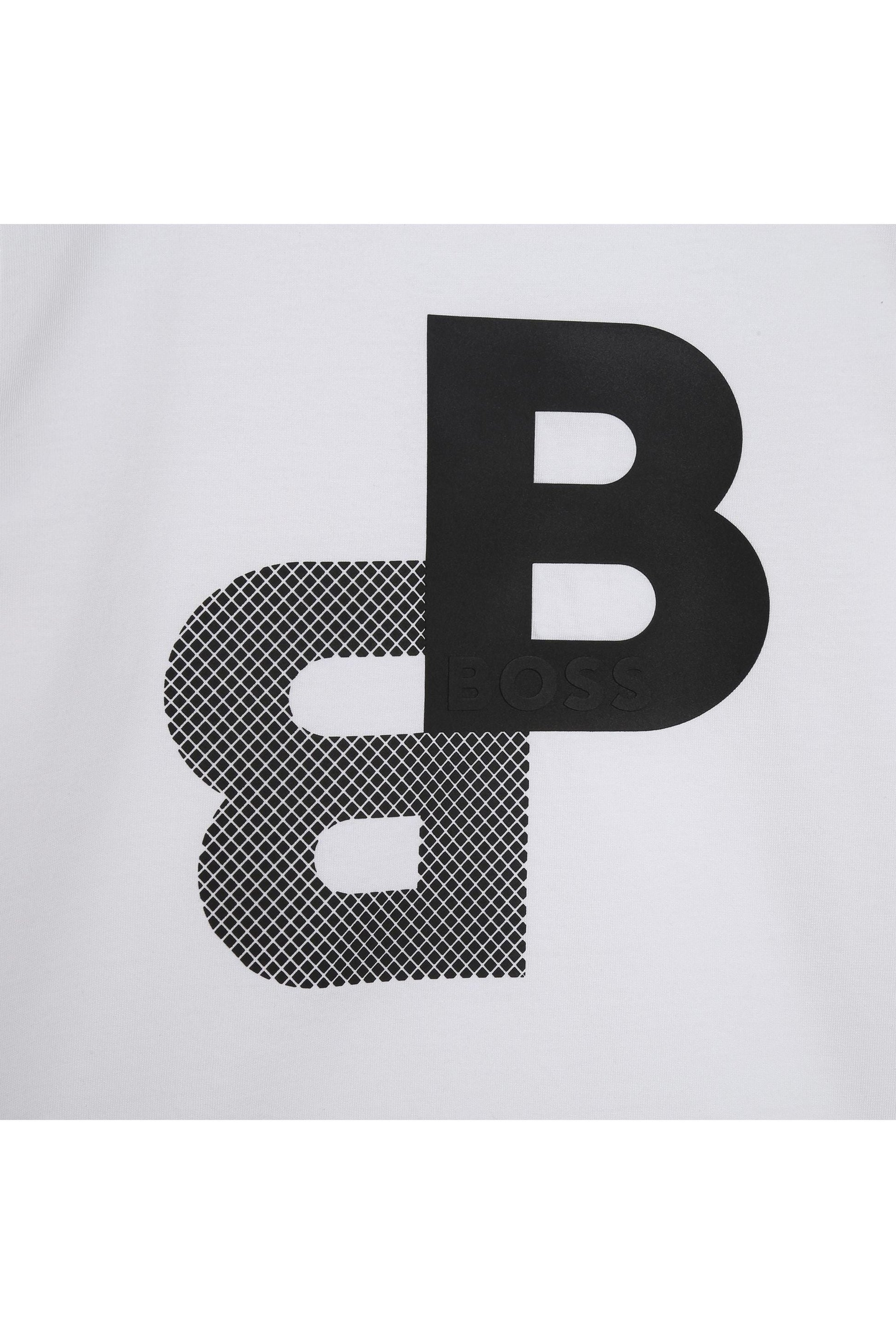 חולצת טי שרט BOSS ממותגת לילדים White / 4Y