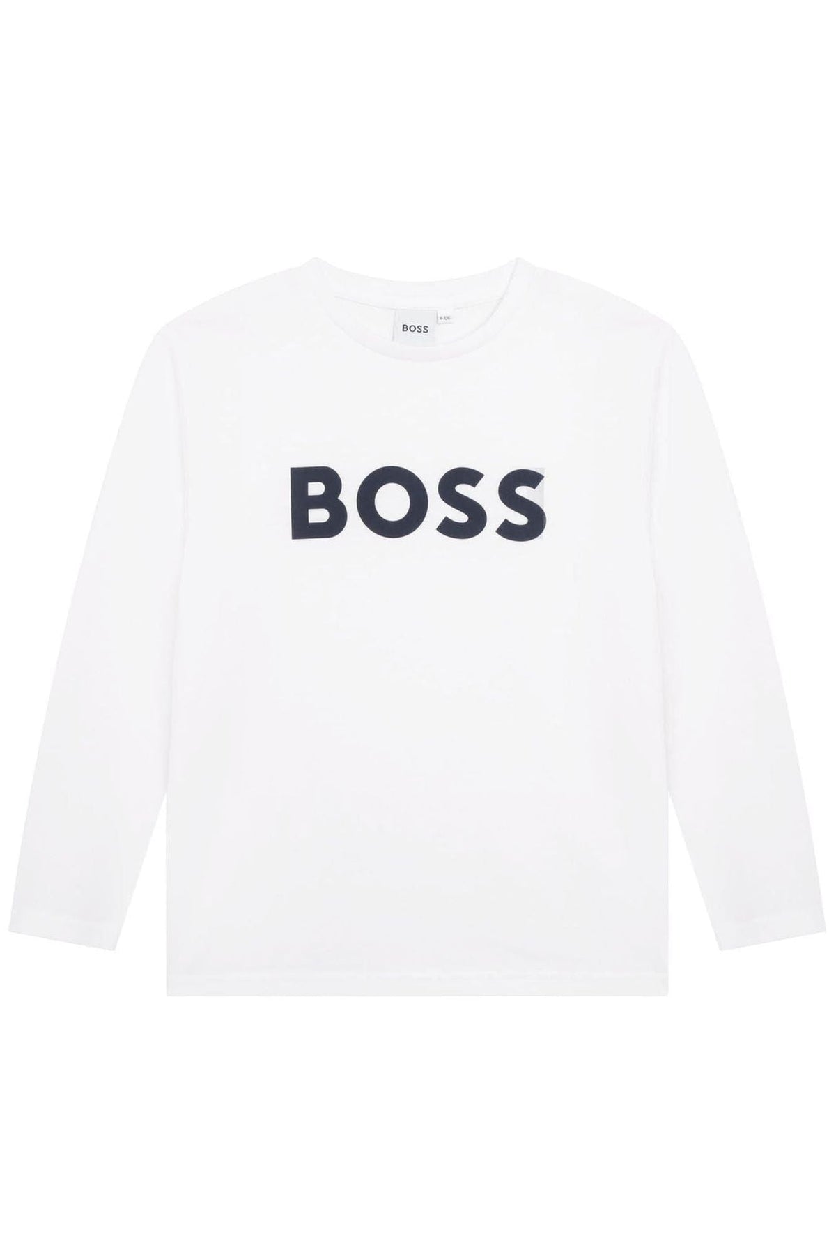 חולצת טישירט BOSS הדפס לוגו מותג באמצע לתינוקות WHITE / 4Y