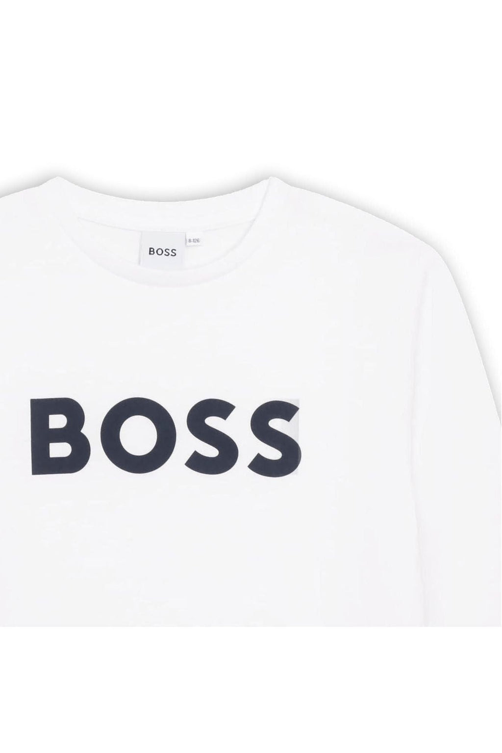 חולצת טישירט BOSS הדפס לוגו מותג באמצע לתינוקות WHITE / 4Y