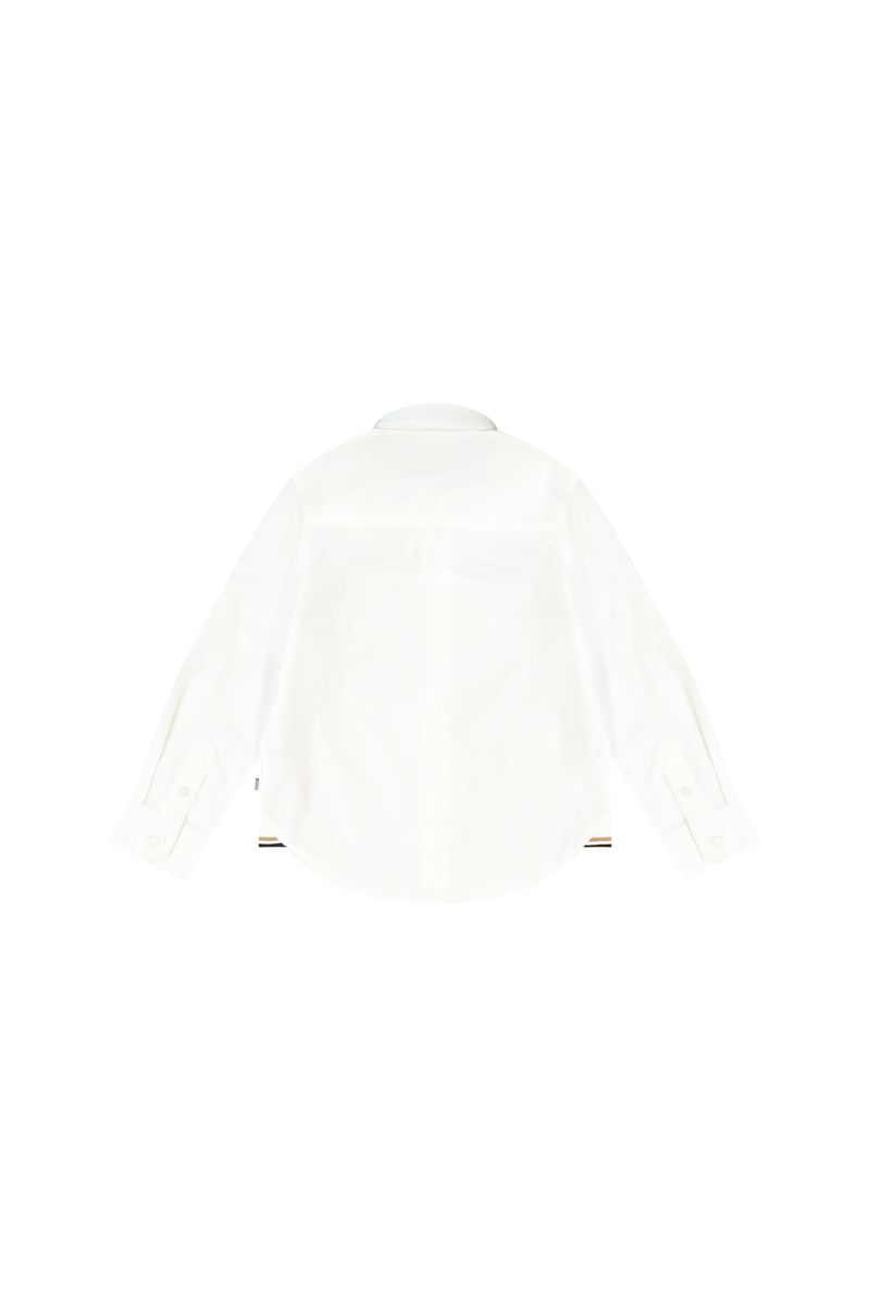 חולצה מכופתרת BOSS לוגו בצד לילדים White / 4Y