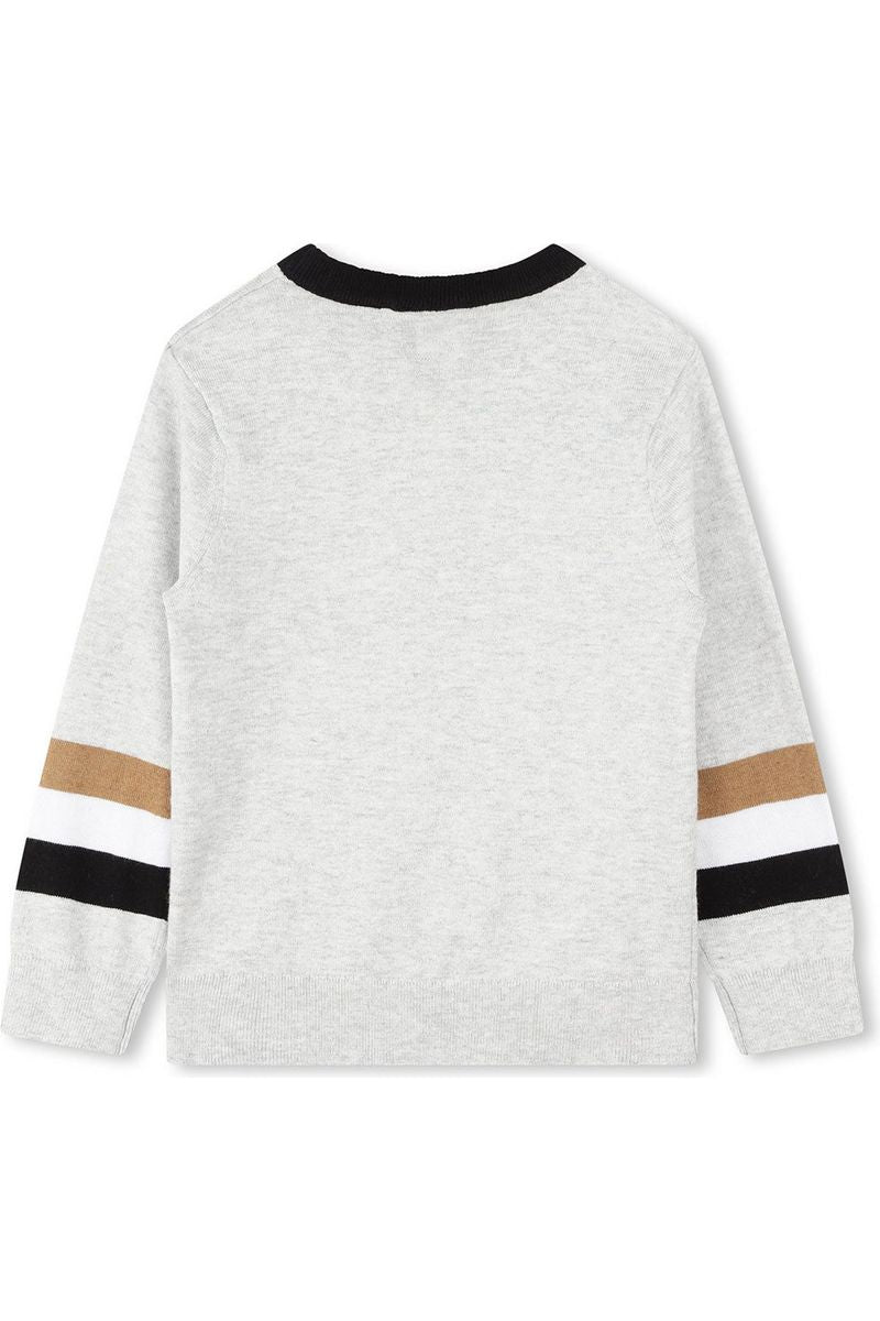 סווטשירט BOSS פסים בשרוולים לילדים