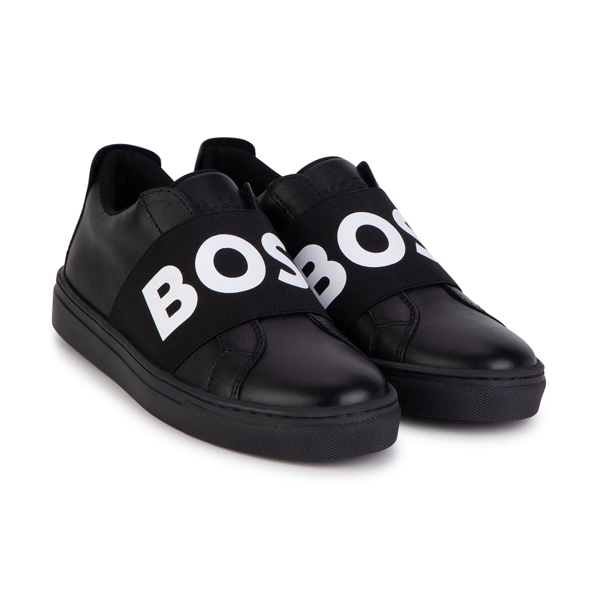 נעלי סליפ און BOSS רצועת לוגו לבן לילדים