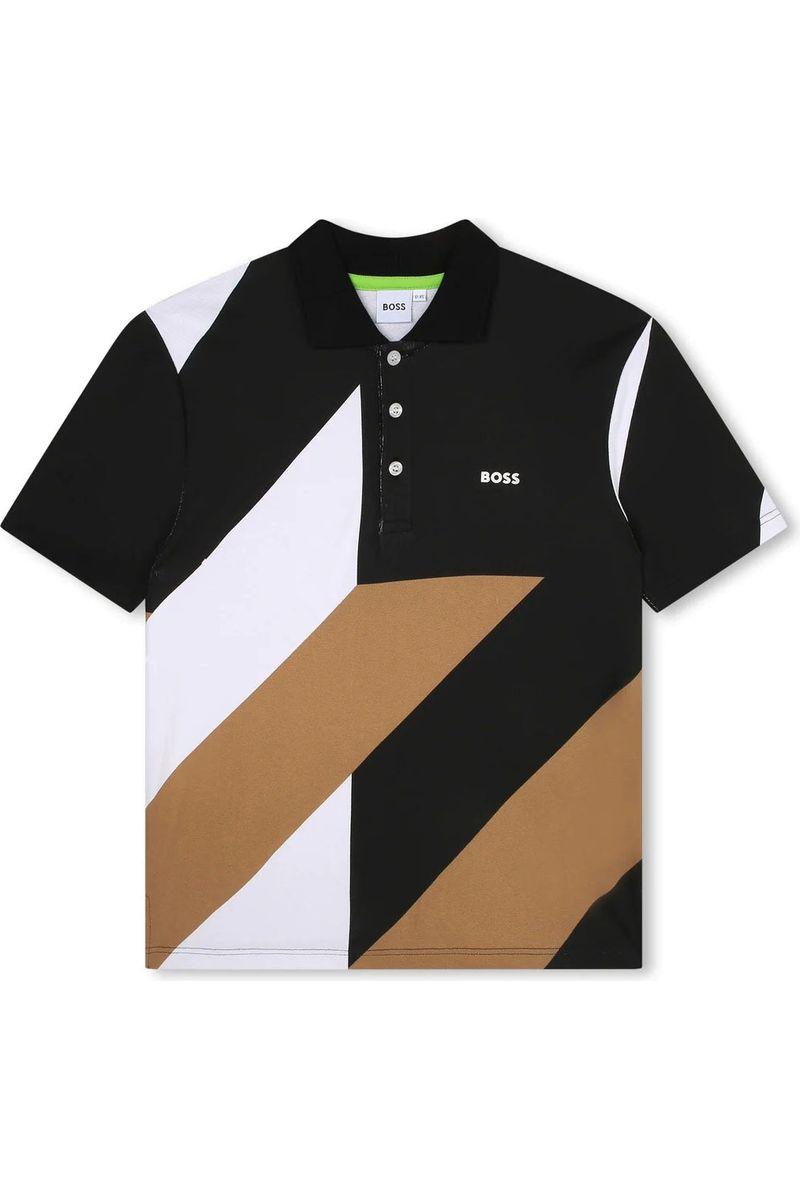 חולצת צווארון BOSS משולבת צבעים לילדים