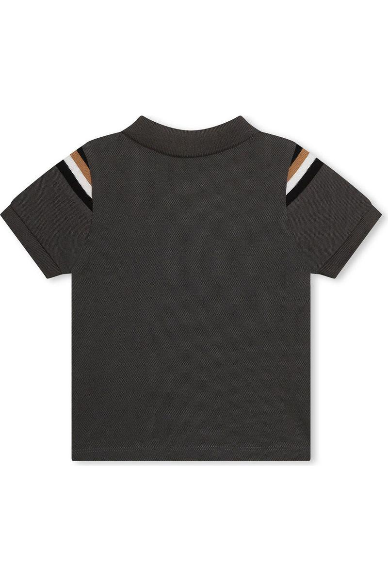 חולצת צווארון BOSS פסים בכתפיים לתינוקות