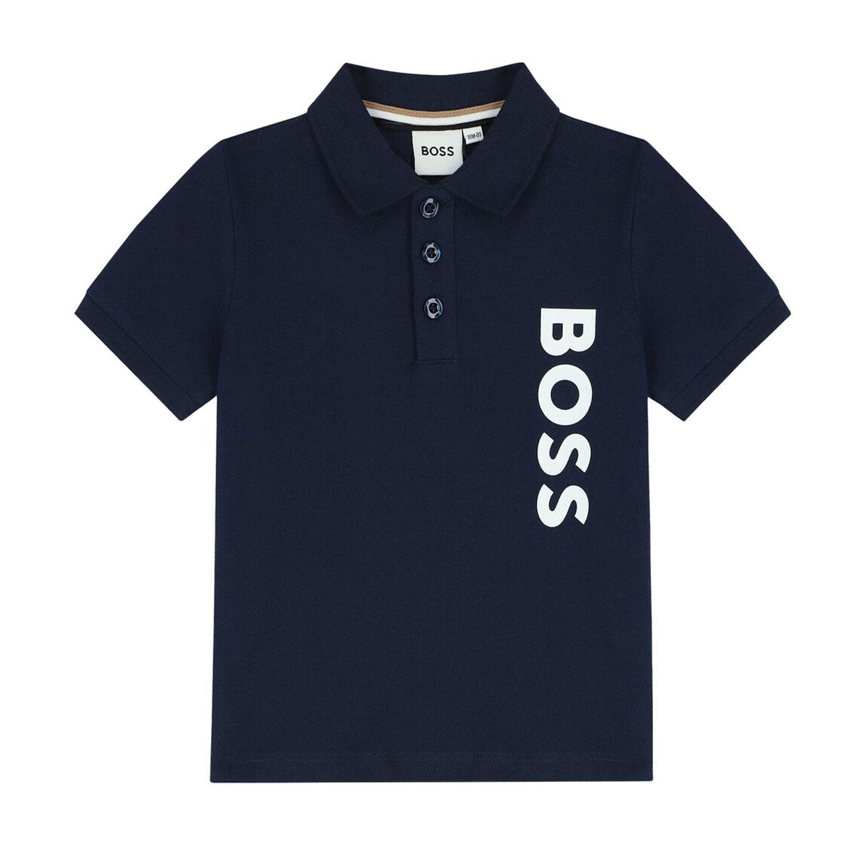 חולצת צווארון BOSS הדפס לוגו לתינוקות