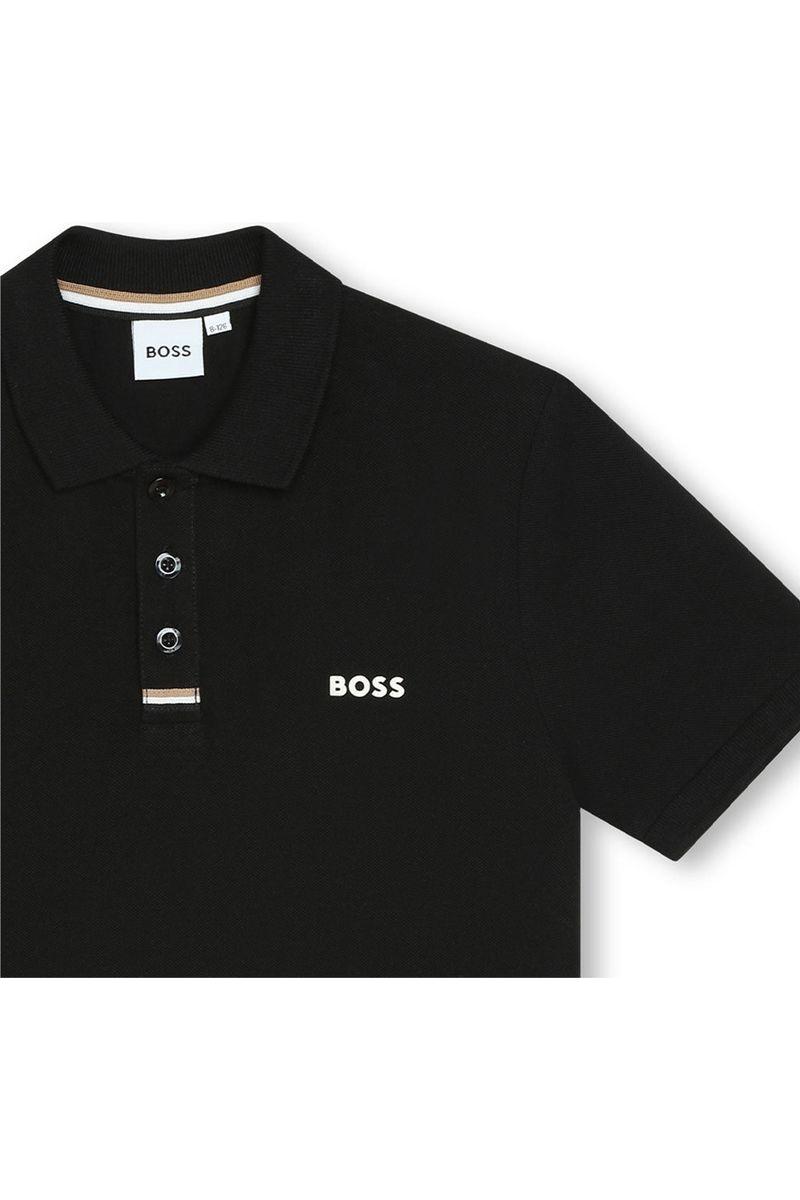 חולצת צווארון BOSS לוגו בצד לילדים