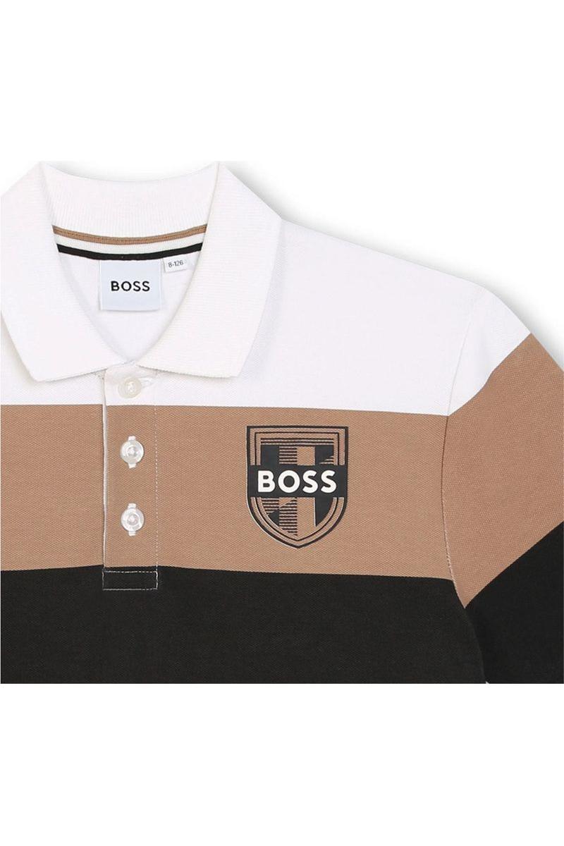 חולצת צווארון BOSS טריקולור לילדים