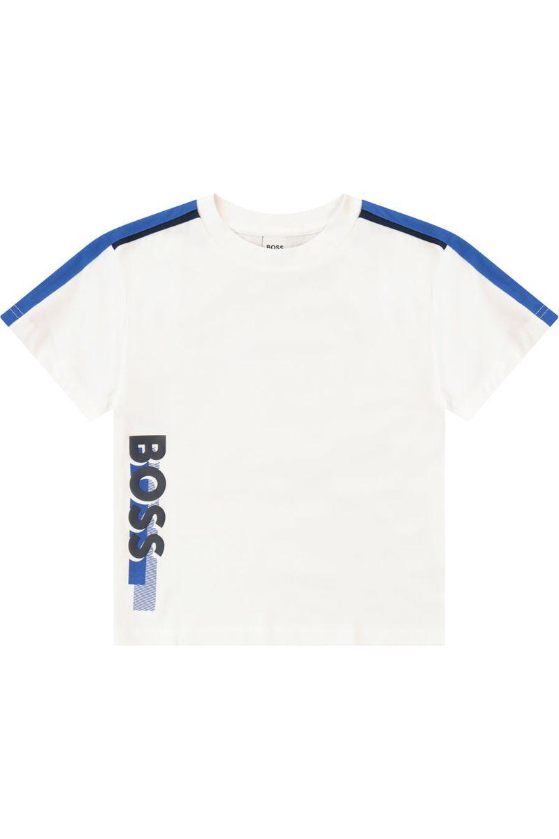 חולצת טי שרט BOSS לוגו בצד לילדים White / 4Y