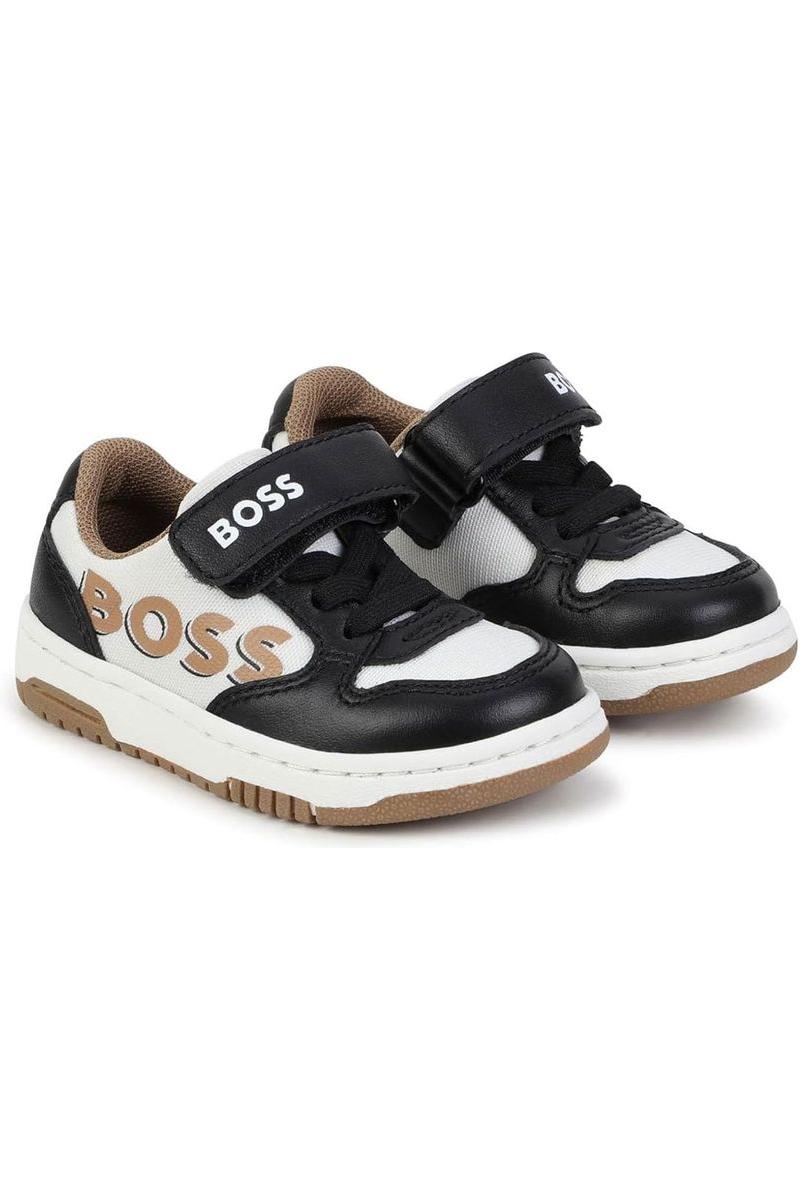 נעלי BOSS סגירת סקוץ' פס צבע בסוליה לילדים