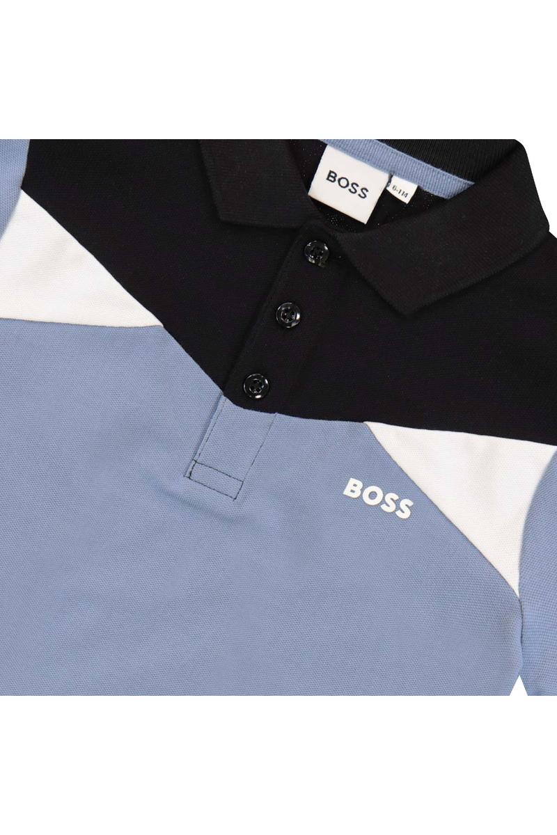 חולצת צווארון BOSS COLOR BLOCK לילדים Blue / 4Y
